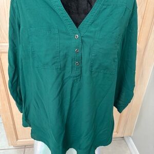 Torrid Teal Button-Down Shirt